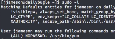 sudo -l